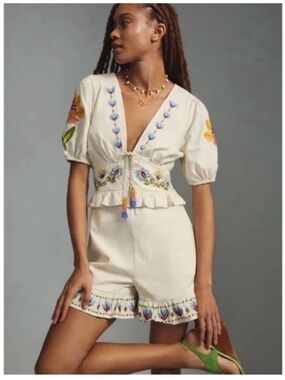 Farm Rio Peplum Romper NWT